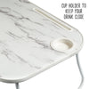White/Faux White Marble Folding Lap Desk
