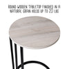 Natural/Black Round C-Shape End Table