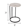 Natural/Black Round C-Shape End Table