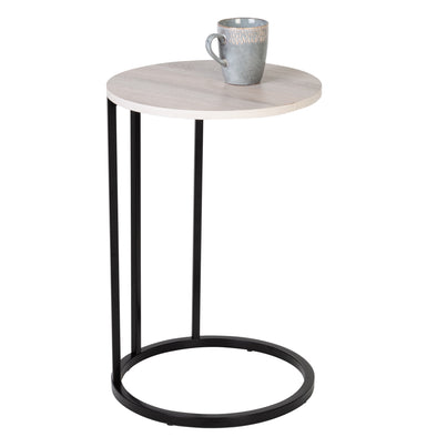  CMYAOYC Solid Wood Small Table Stand, Retro X-Shaped Metal  Bracket Round Side Tables Living Room, Simple Small Round End Tables  Bedroom (Color : Black) : Home & Kitchen