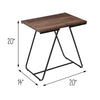 Black/Wood Square Side Table
