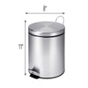 Silver 5L Stainless Steel Round Step Trash Can