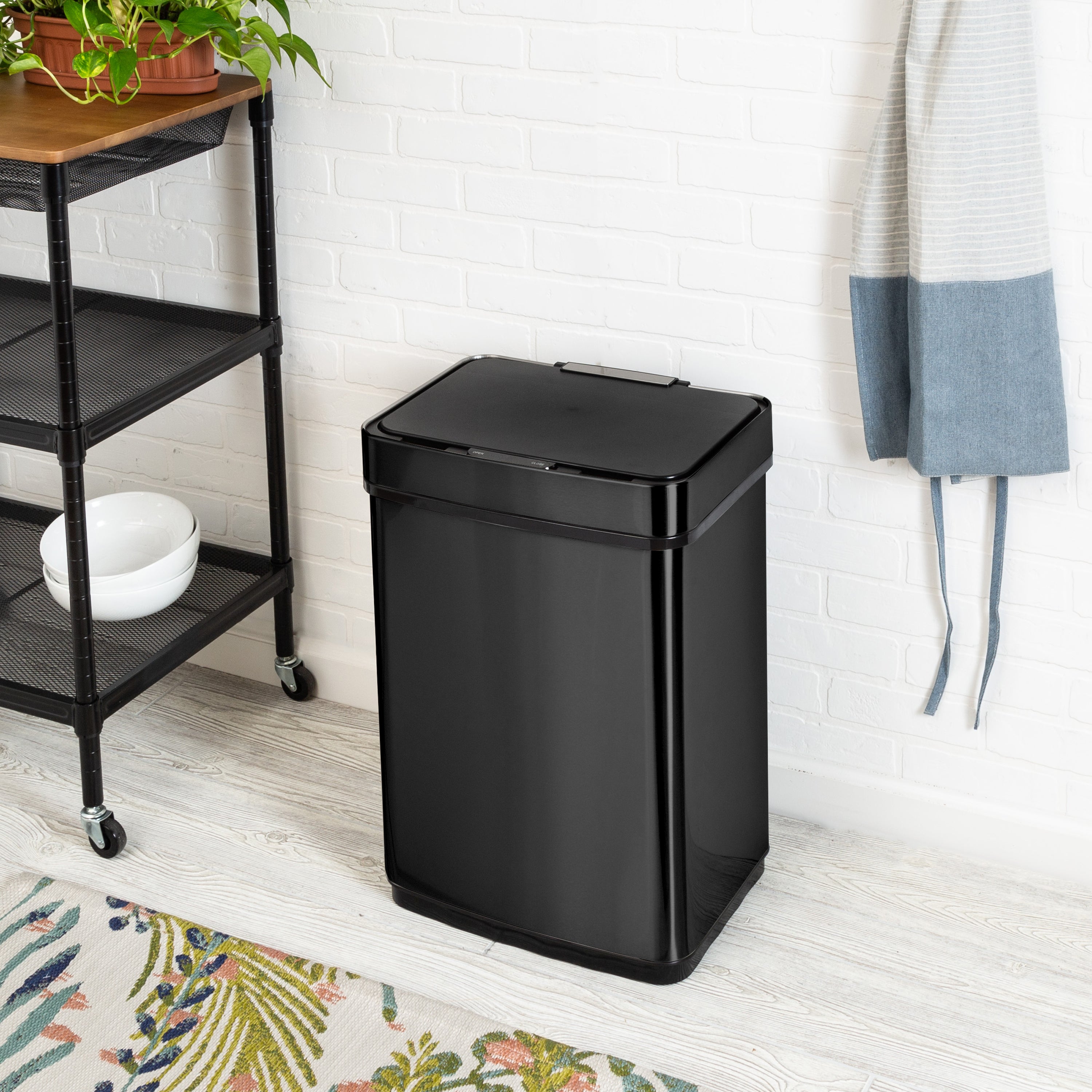 SIMPLI-MAGIC 50 Liter Soft-Close, Smudge Resistant Trash Can with Foot -  The Clean Store