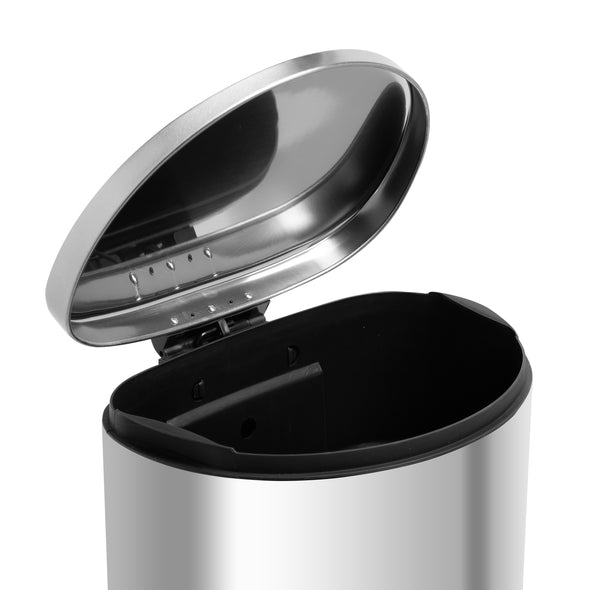 Silver 40L Stainless Steel Soft-Close Step Trash Can