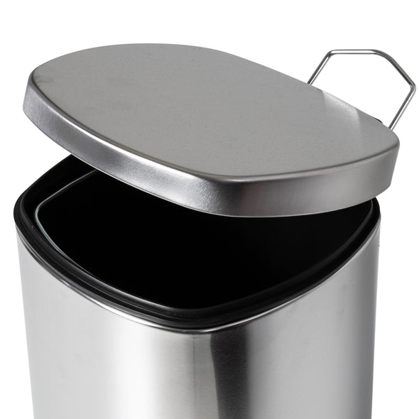 Silver 12L Stainless Steel Square Step Trash Can