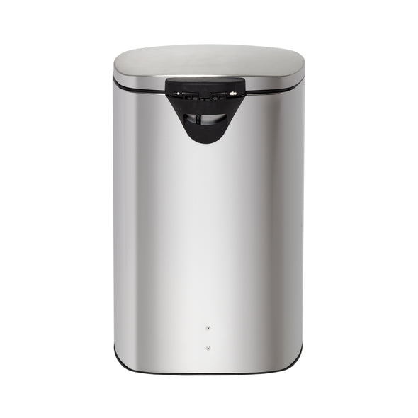 Silver 40L Stainless Steel Rectangular Step Trash Can with Lid
