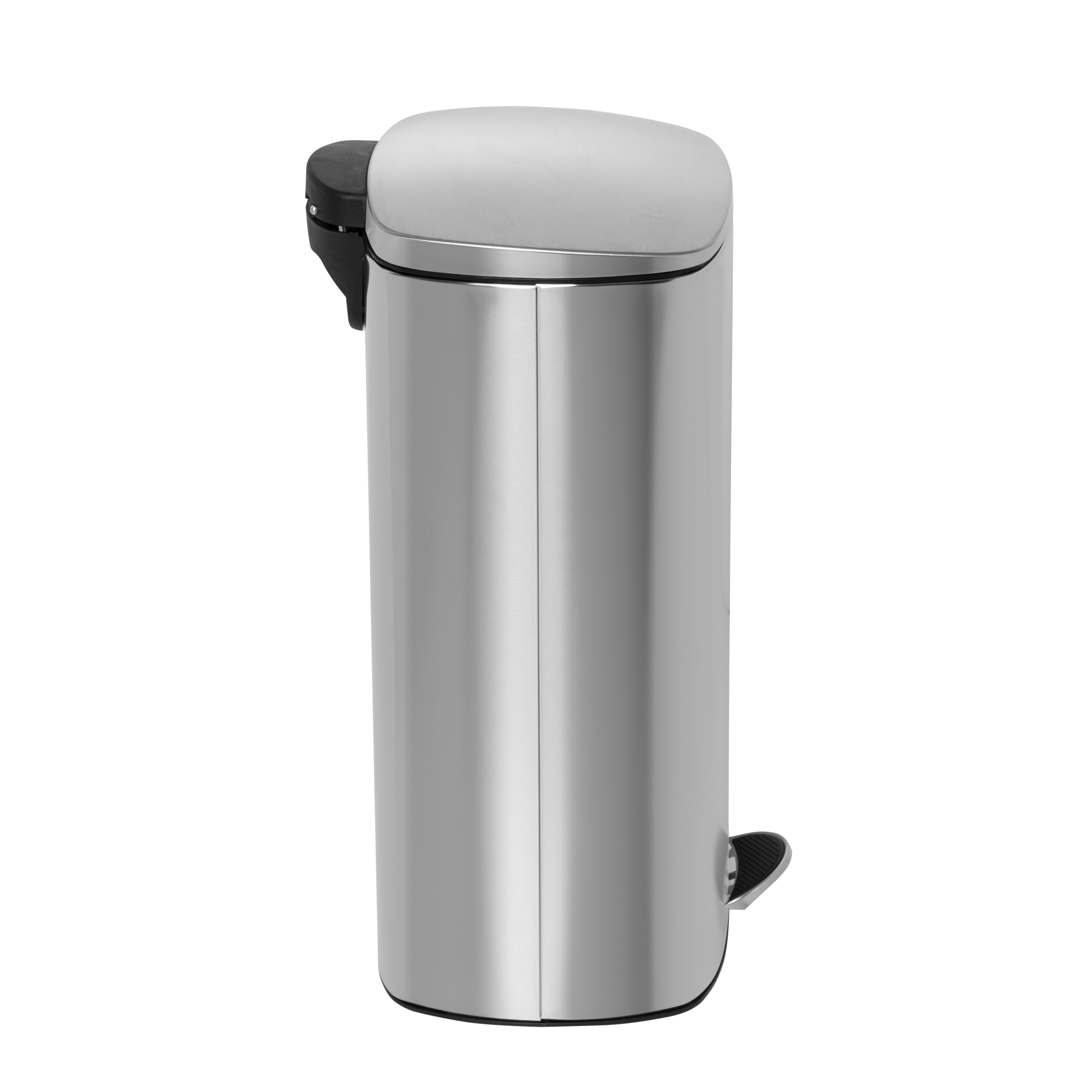 Silver 40L Tall Slim Stainless Steel Step Trash Can with Lid