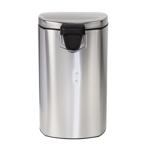 Silver 50L Stainless Steel Soft-Close Step Trash Can with Lid