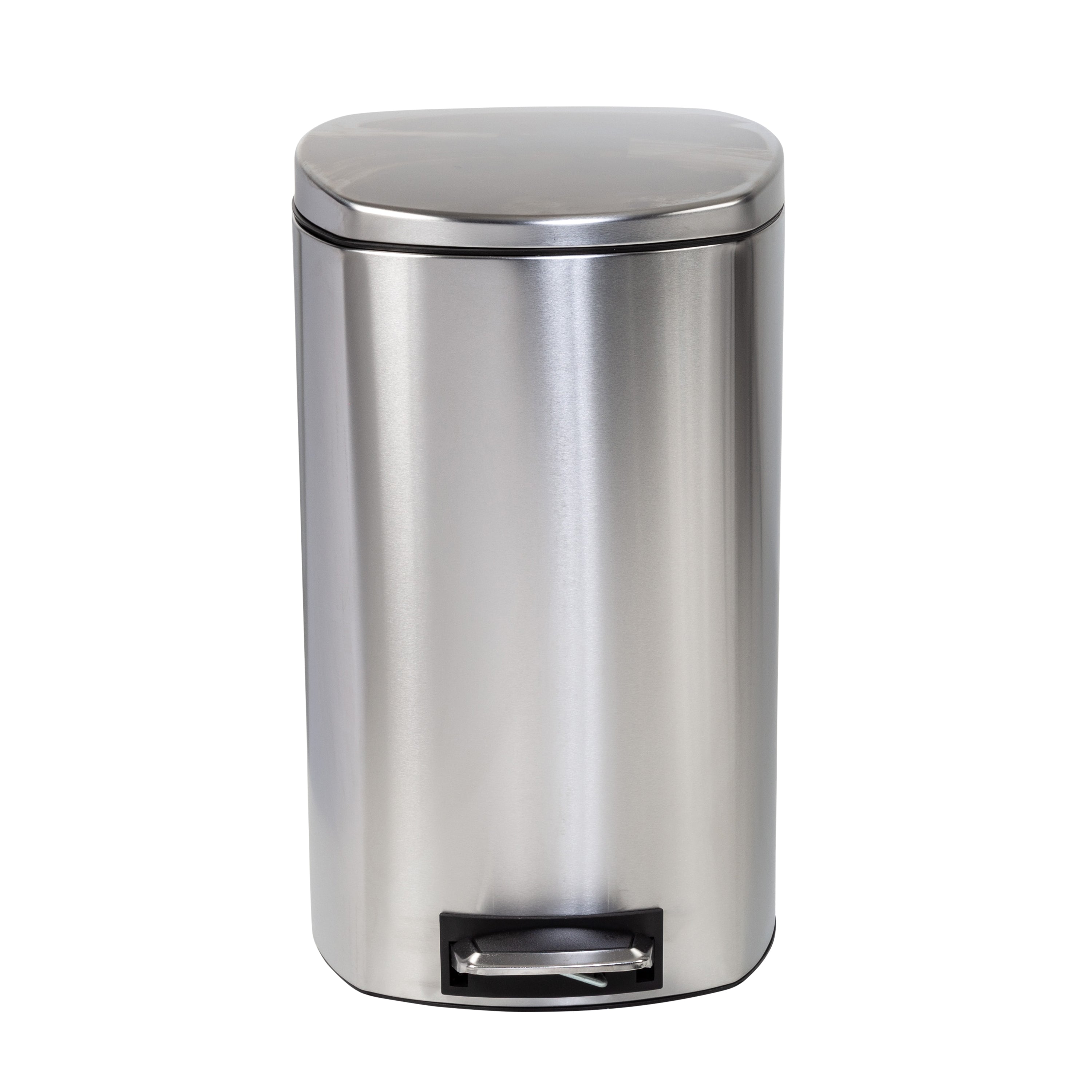 Silver 50L Stainless Steel Large Soft-Close Step Trash Can