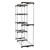 Silver/Black Freestanding Closet with Double Bar and Shelves