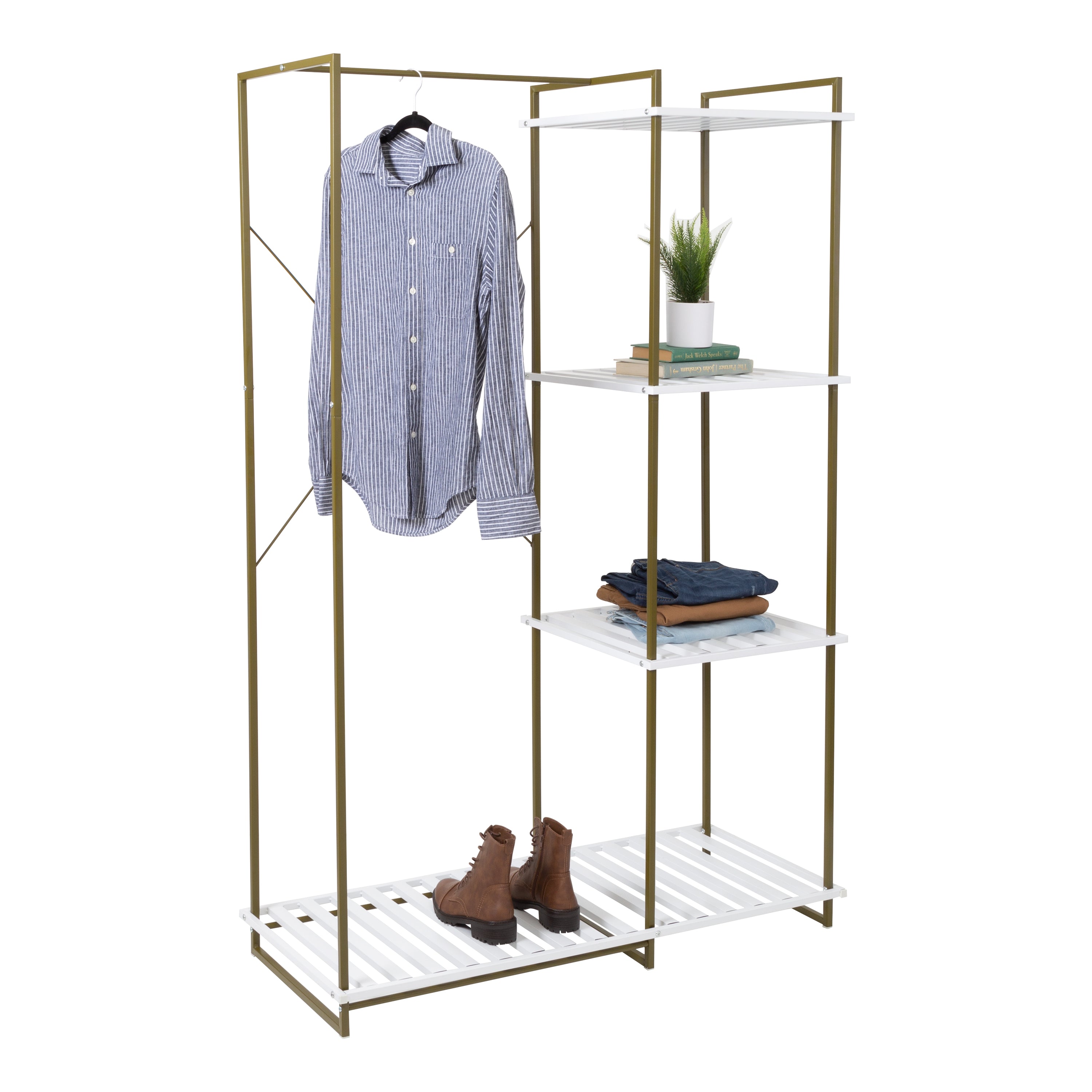 Honey-Can-Do Freestanding Open Metal Closet Wardrobe Grey WRD-09128 - Best  Buy