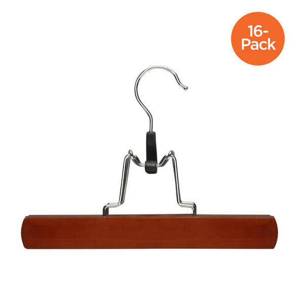 Cherry Finish Wood Pant Clamp Hangers (16-Pack)