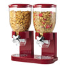 Red Double Cereal Dispenser with Portion Control